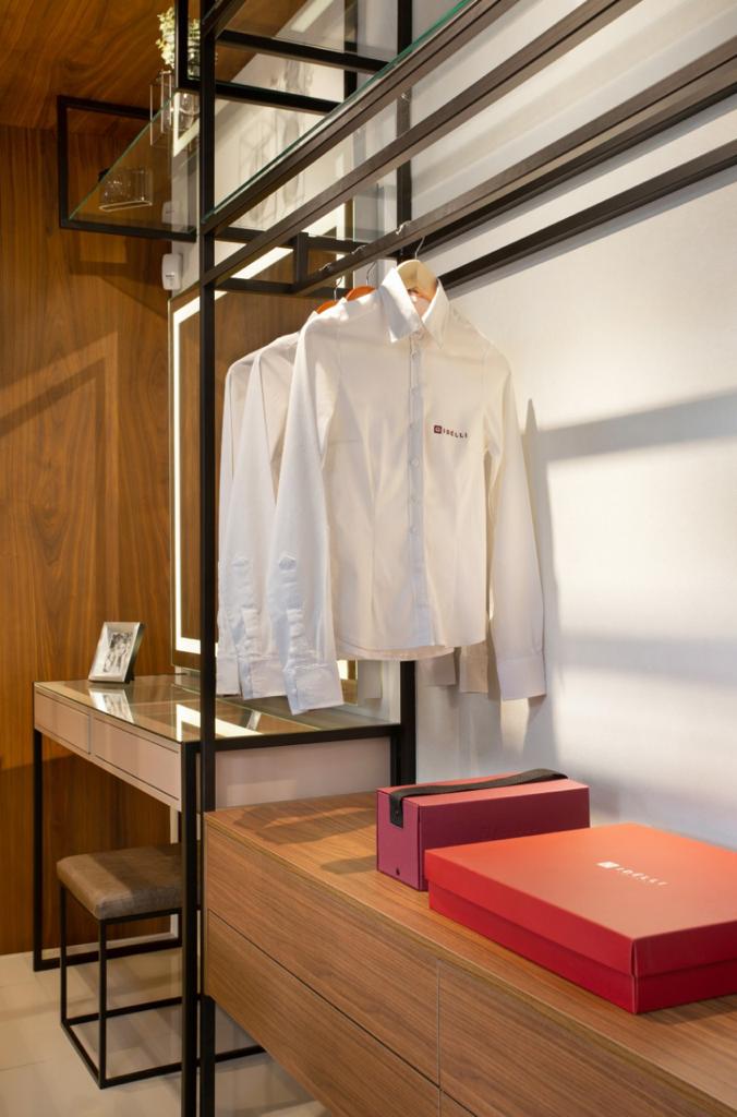 Projeto quarto com closet de serralheria